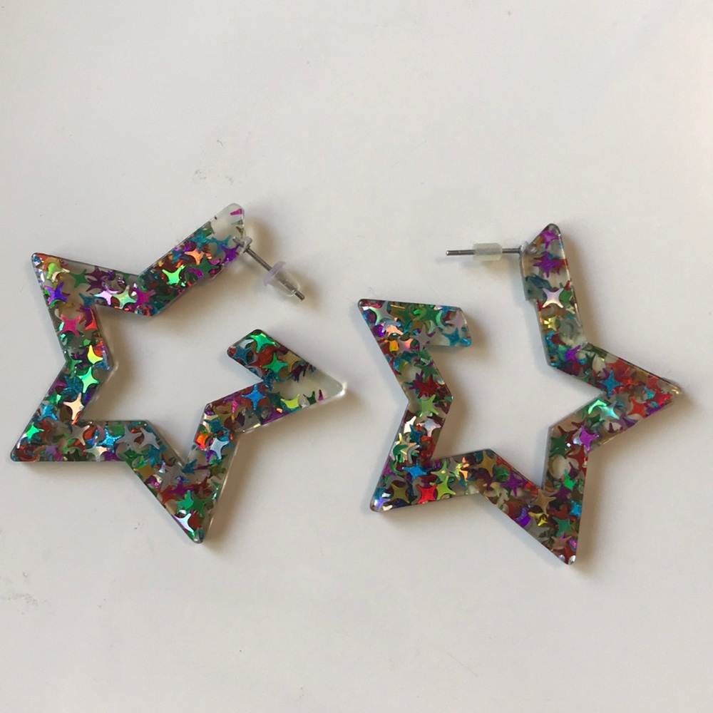 star multi-colored earrings